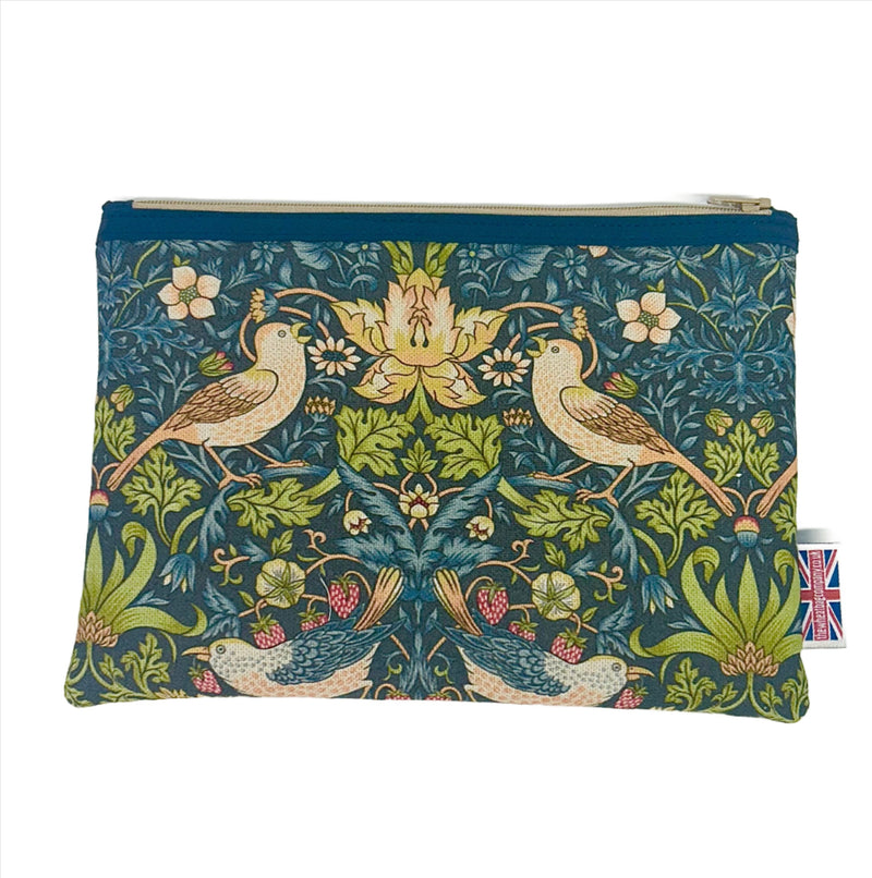 Accessory Pouch - William Morris Strawberry Thief Navy