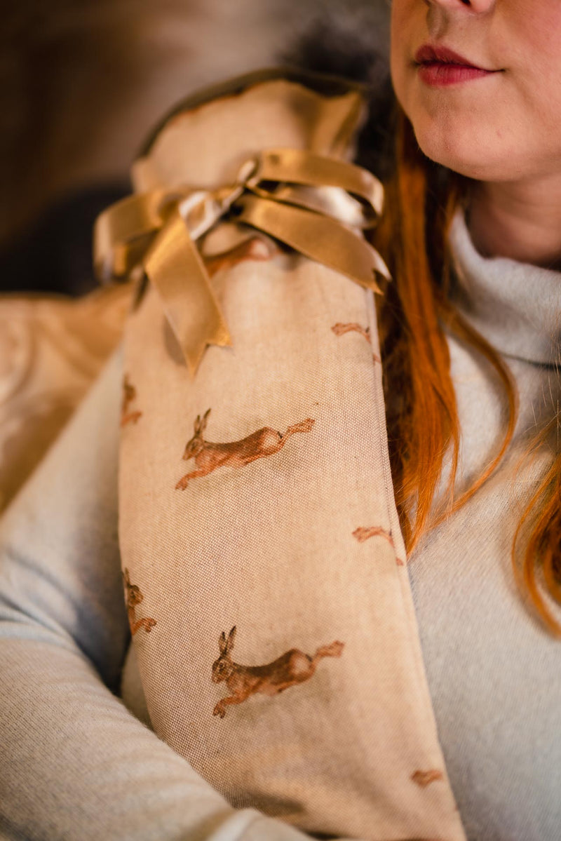 Extra Long Hot Water Bottle - Running Hare