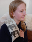 Elephants Grey Cotton Wheat Bag