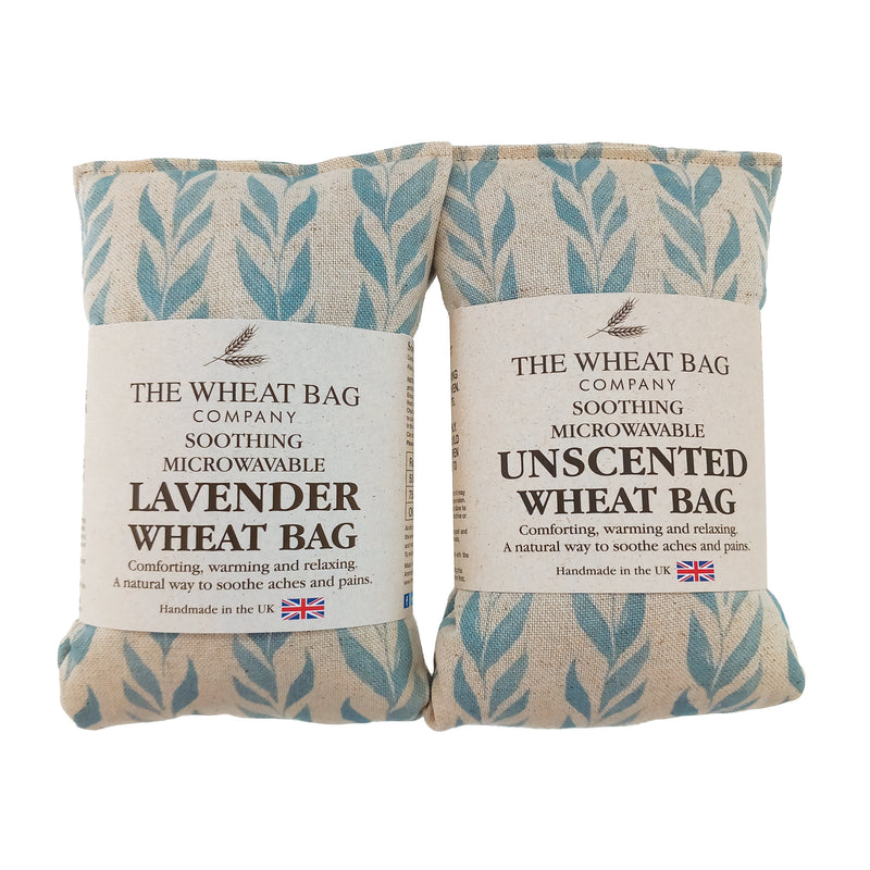 Blue Leaf Linen Wheat Bag