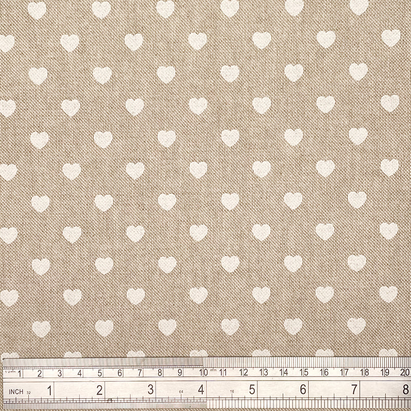 White hearts Fabric - 1m