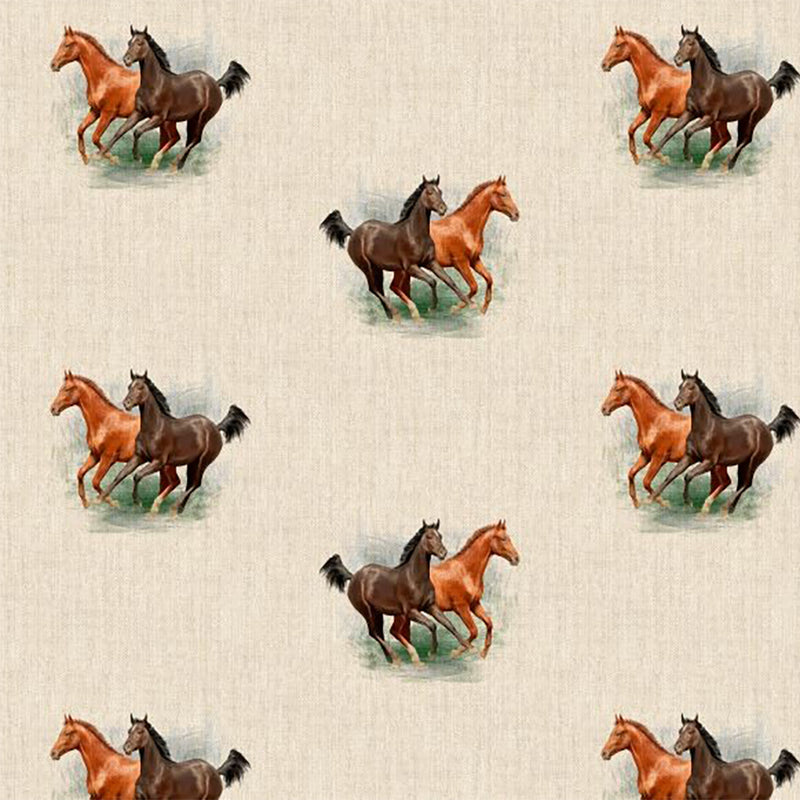 Galloping Horses Fabric - 1m