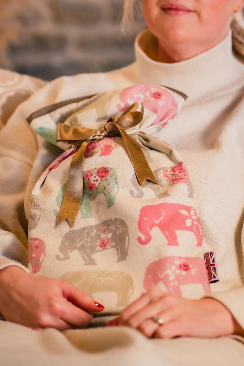 Hot Water Bottle Cover - Elephant Pink