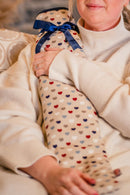 Extra Long Hot Water Bottle Cover - Hearts Multi