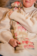 Extra Long Hot Water Bottle Cover - Elephants Pink