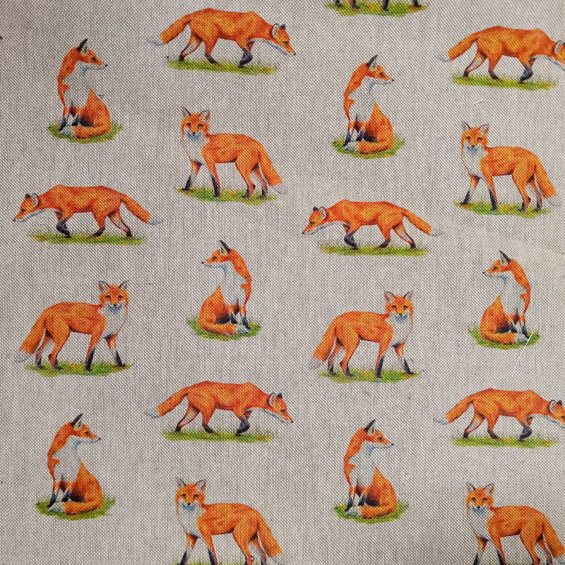 Fantastic Fox Oatmeal Fabric - 1m