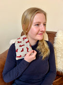 Mini Sausage Dog, Red - Duo Fabric Wheat Bag