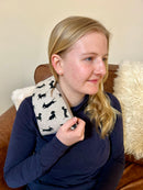 Mini Sausage Dog, Black - Duo Fabric Wheat Bag