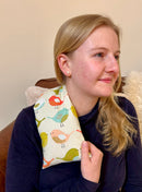 Birds, Burnt Orange Cotton Wheat Bag