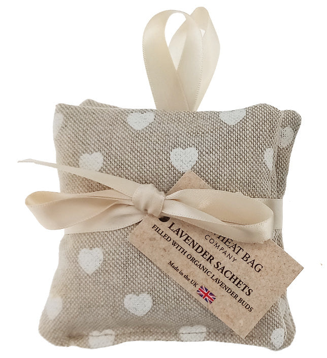 Hanging Lavender Sachet - Hearts white