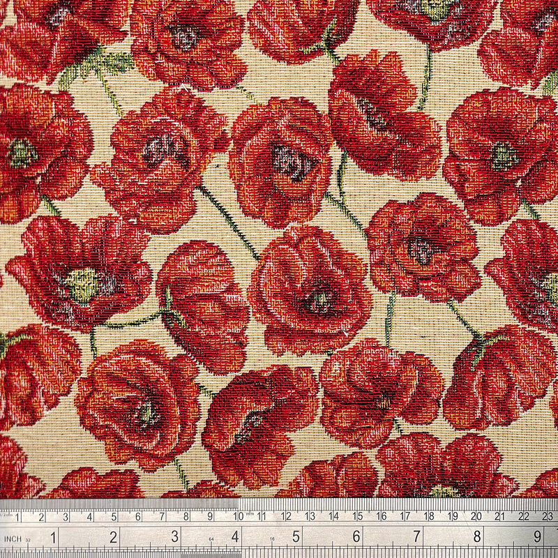 Tapestry Poppy Fabric - 1m