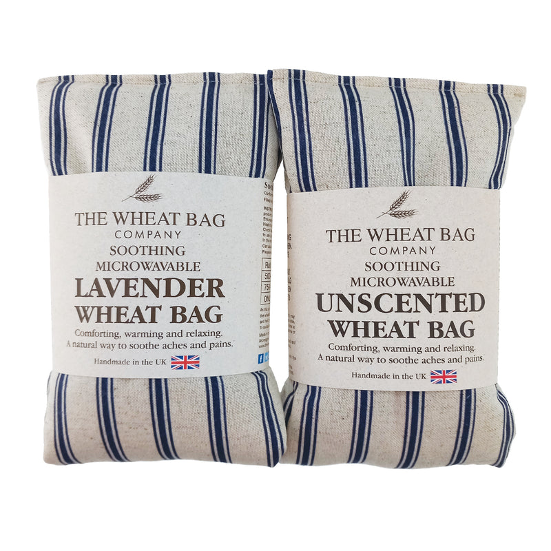 Navy Stripe Linen Wheat Bag