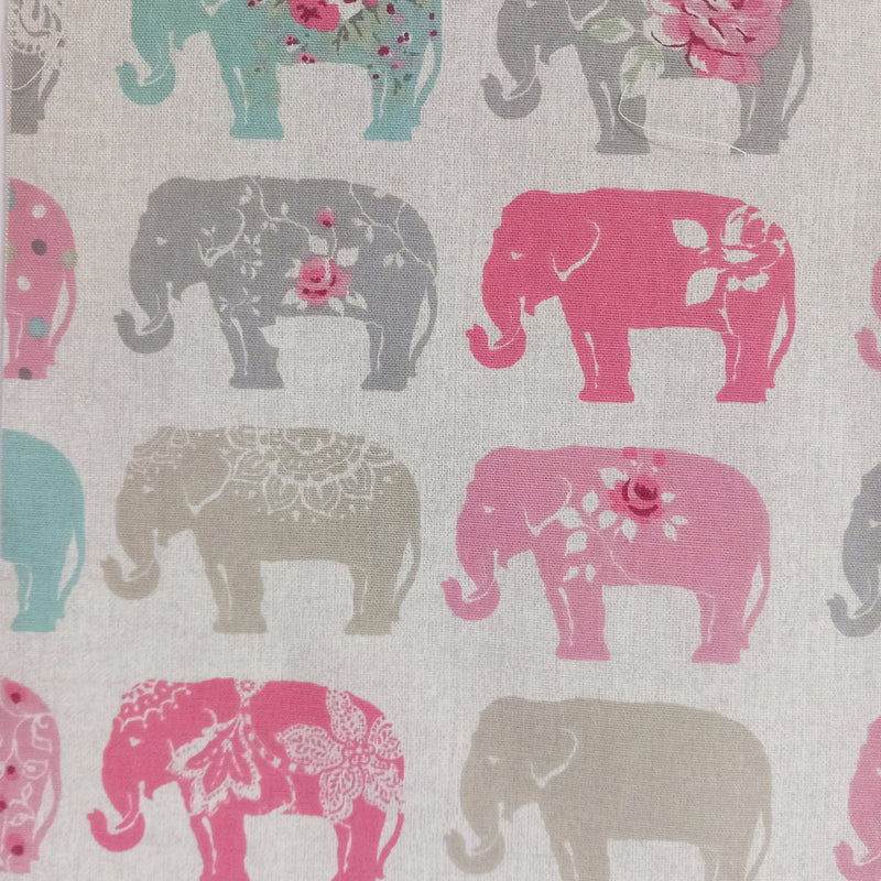 Pink Elephants Fabric - 1m