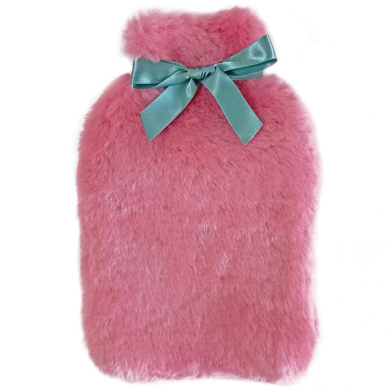 Sheepskin 2 Litre Hot Water Bottle-Pink