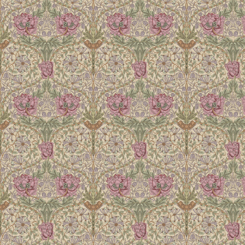 William Morris Honeysuckle Rose Fabric - 1m