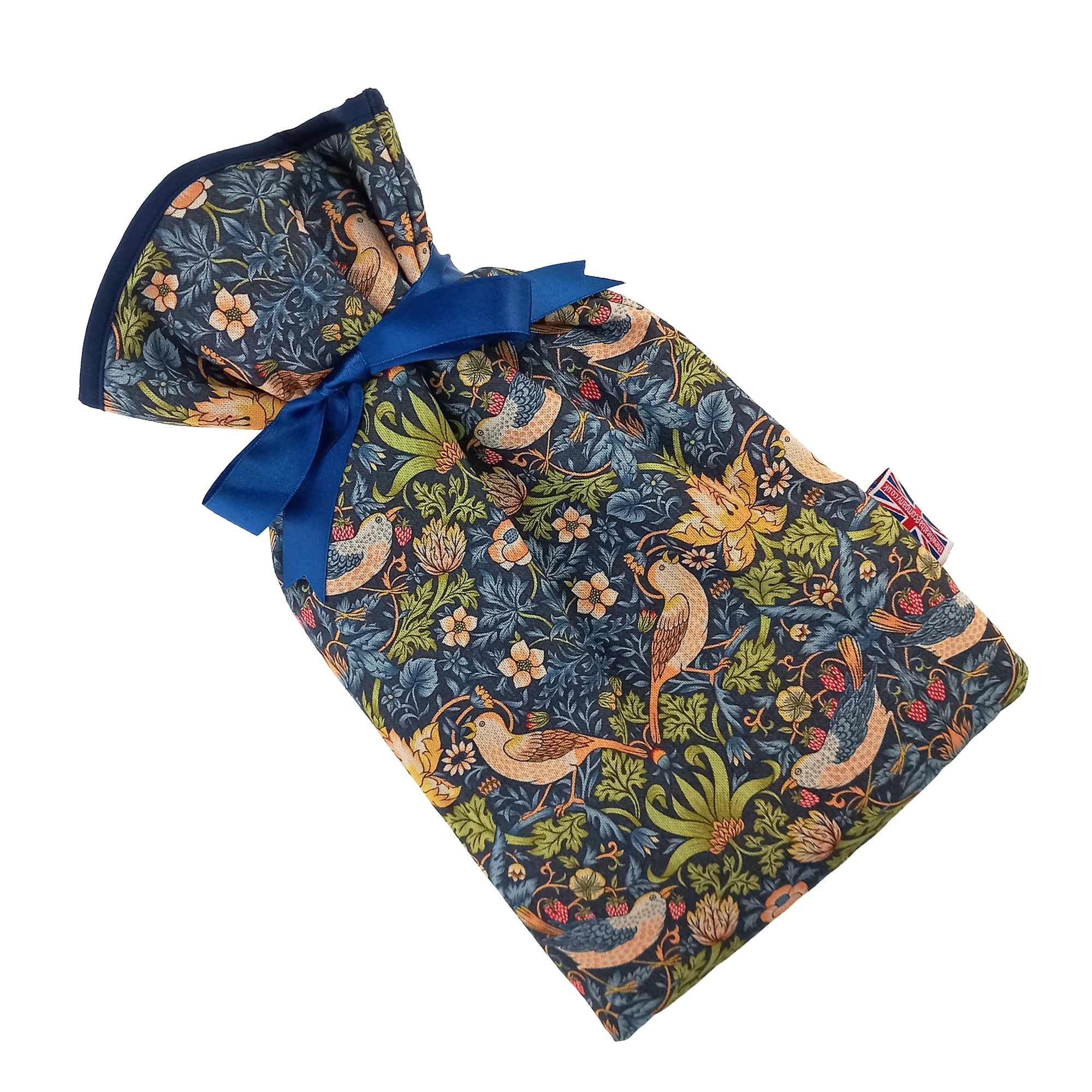 2 Litre Hot Water Bottle -William Morris Strawberry Thief Navy