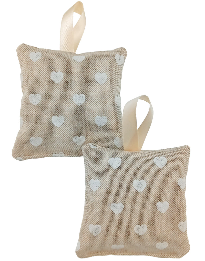 Hanging Lavender Sachet - Hearts white