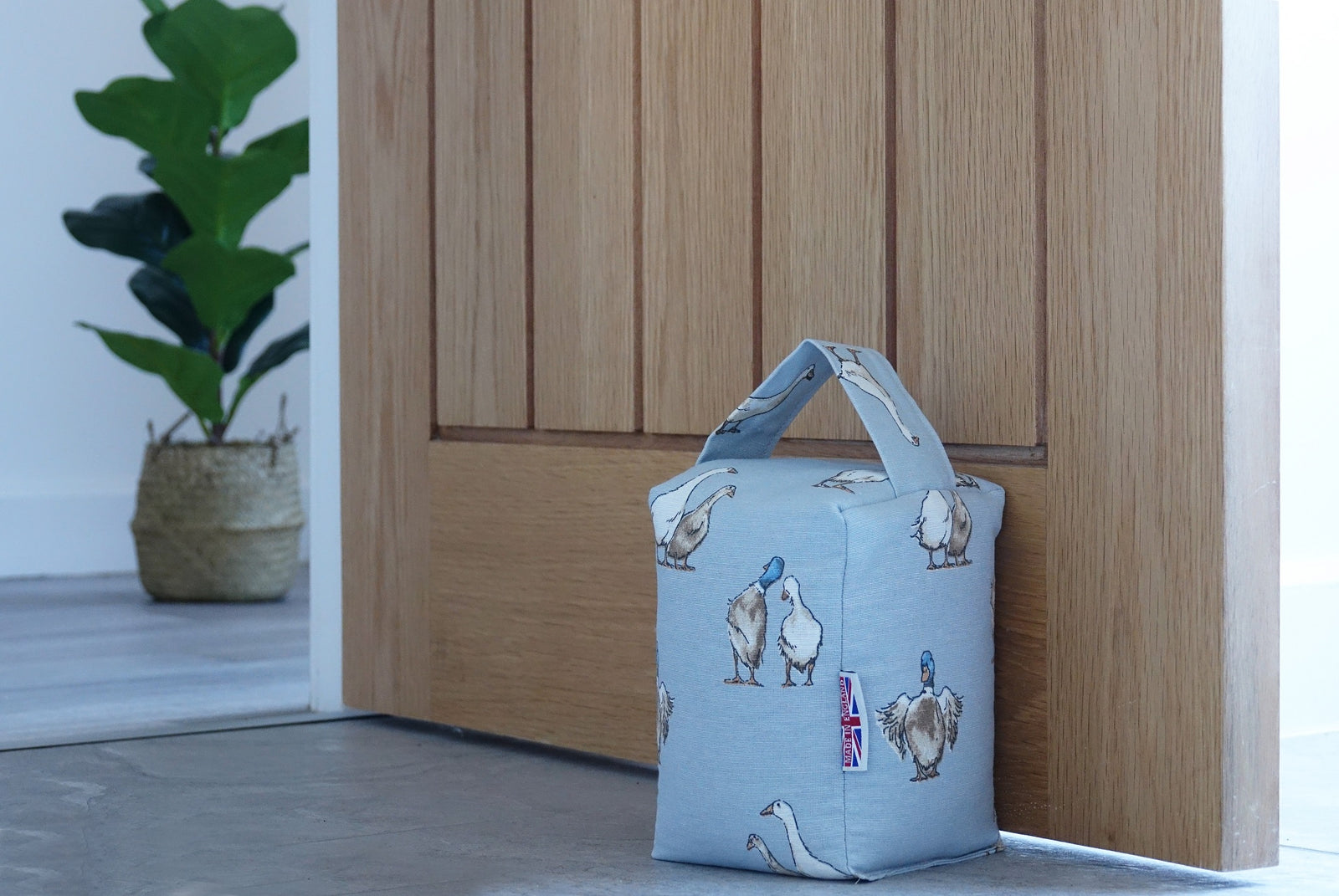 Door Stop Ducks BlueWeighted with cleaned English Wheat