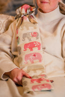 Extra Long Hot Water Bottle - Elephants Pink