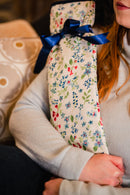 Extra Long Hot Water Bottle - Wildflower Blue
