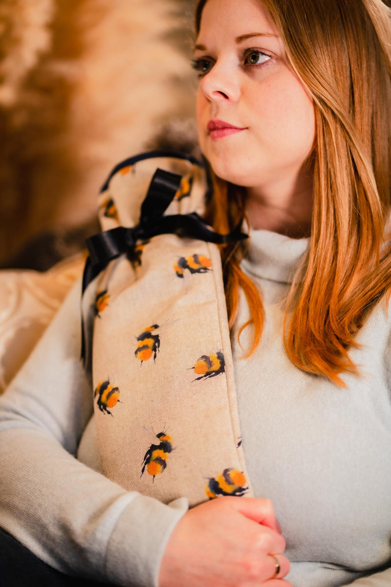 Extra Long Hot Water Bottle - Bee