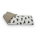 Mini Sausage Dog, Black - Duo Fabric Wheat Bag