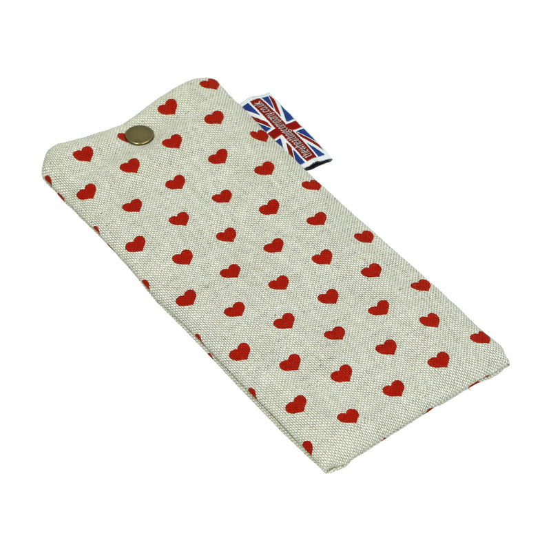 Glasses Case - Hearts Red