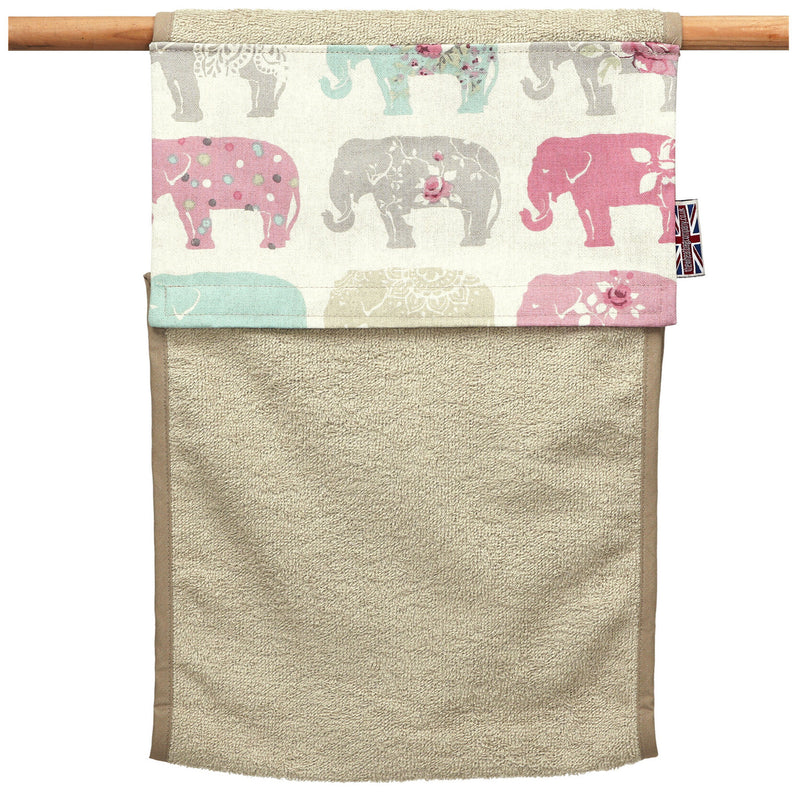 Roller Towel - Elephants Pink